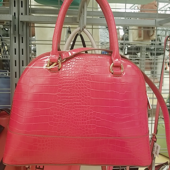 Anne Klein Croc Embossed Triple Dome Satchel - Picture 2 of 4